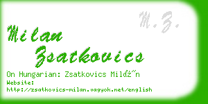 milan zsatkovics business card